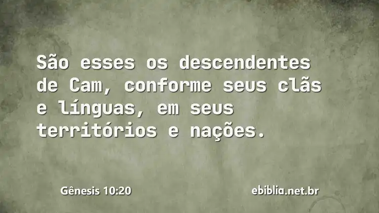 Gênesis 10:20