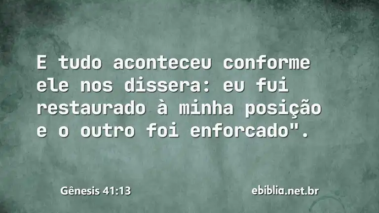 Gênesis 41:13