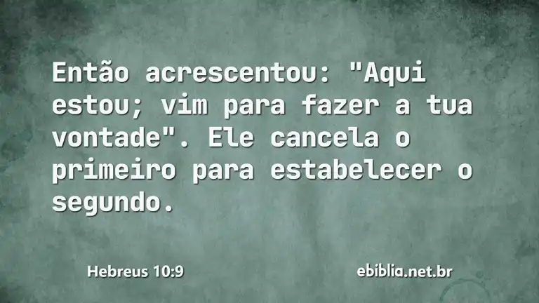 Hebreus 10:9