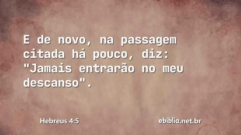 Hebreus 4:5