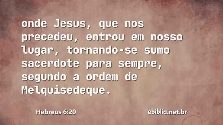 Hebreus 6:20