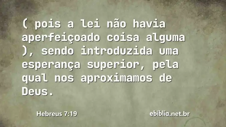 Hebreus 7:19