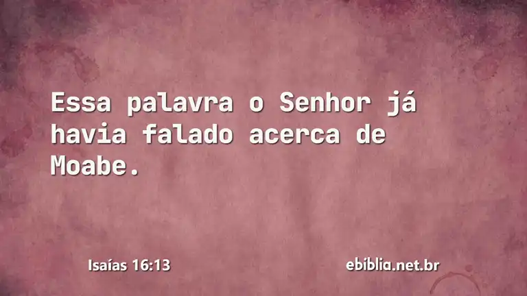 Isaías 16:13