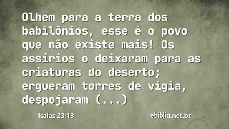 Isaías 23:13