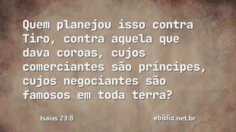 Isaías 23:8