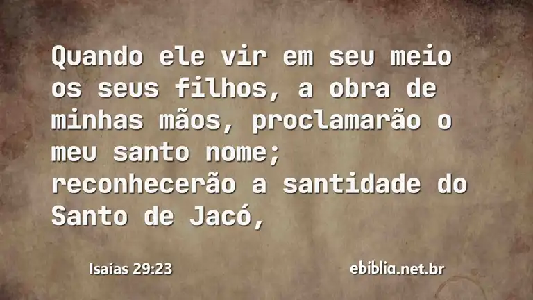 Isaías 29:23