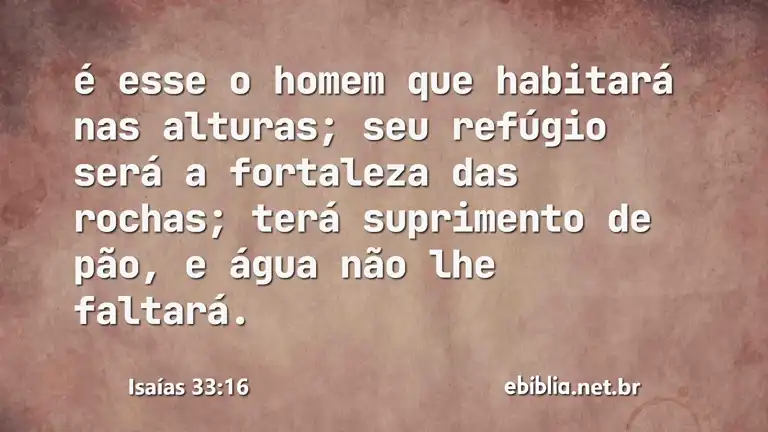 Isaías 33:16