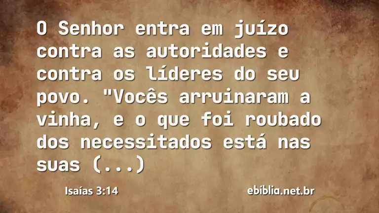 Isaías 3:14