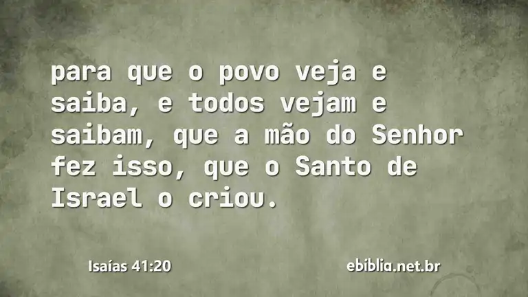 Isaías 41:20