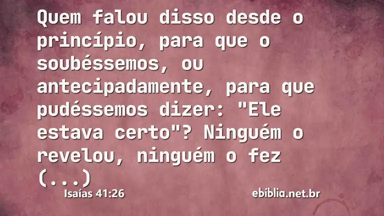 Isaías 41:26