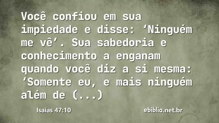 Isaías 47:10