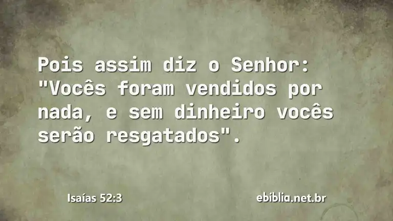 Isaías 52:3