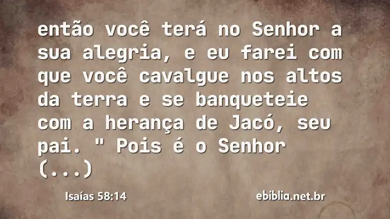 Isaías 58:14