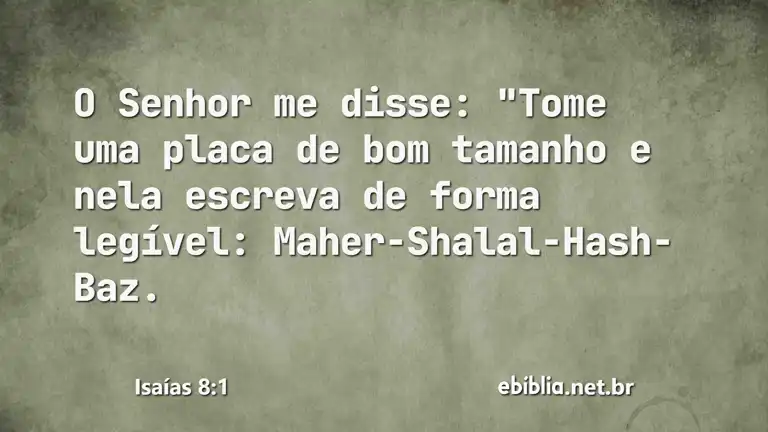 Isaías 8:1