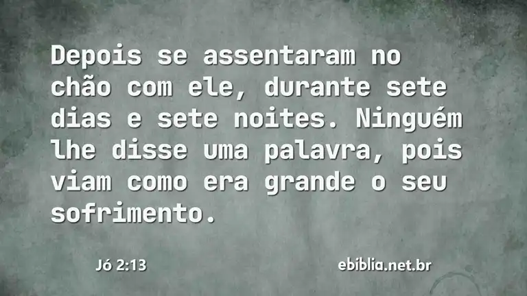 Jó 2:13