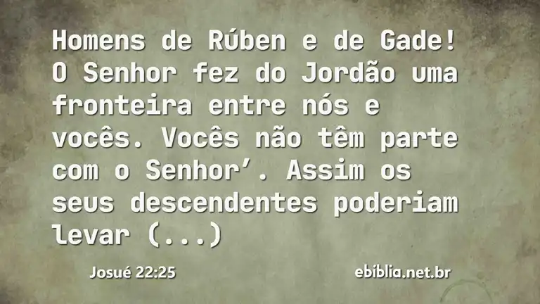 Josué 22:25