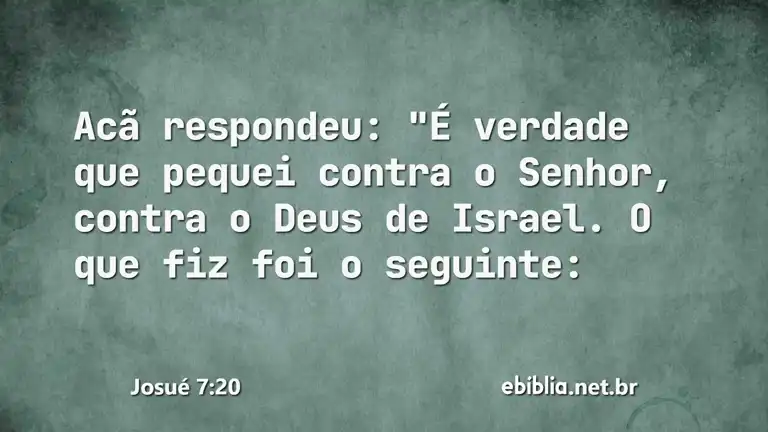 Josué 7:20