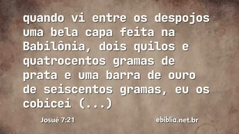 Josué 7:21