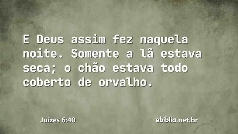 Juízes 6:40