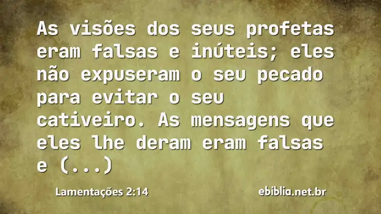 Lamentações 2:14