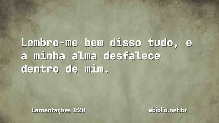 Lamentações 3:20