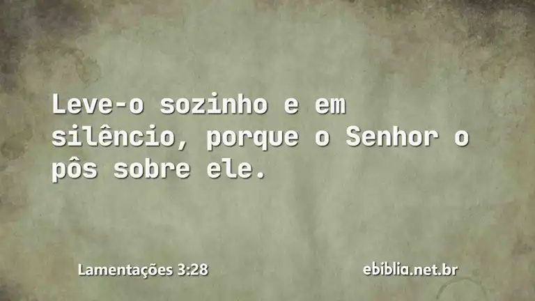 Lamentações 3:28