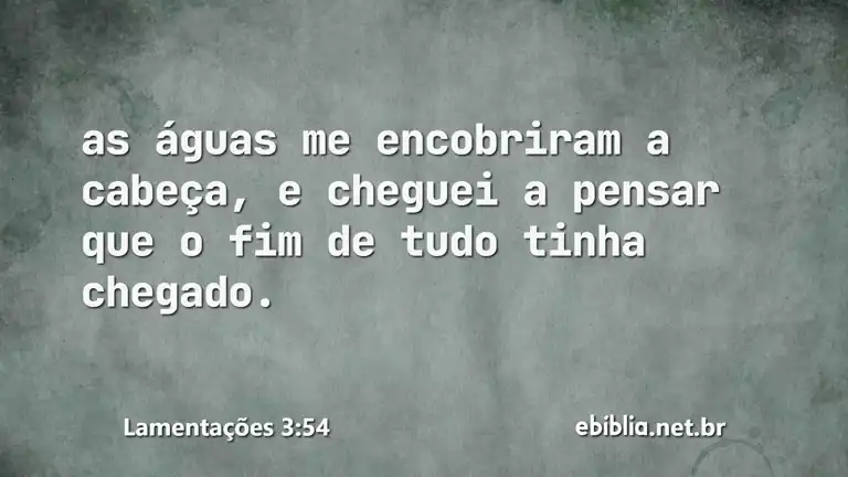 Lamentações 3:54