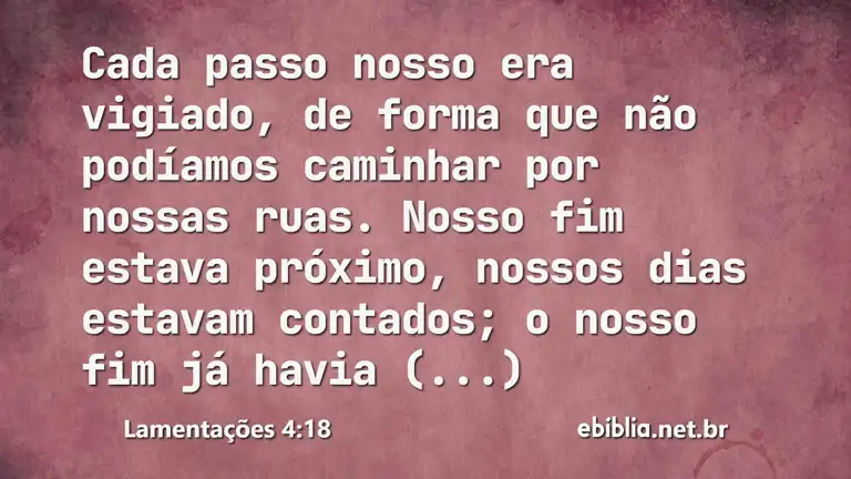 Lamentações 4:18