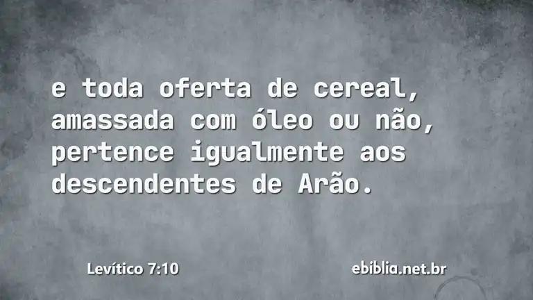 Levítico 7:10