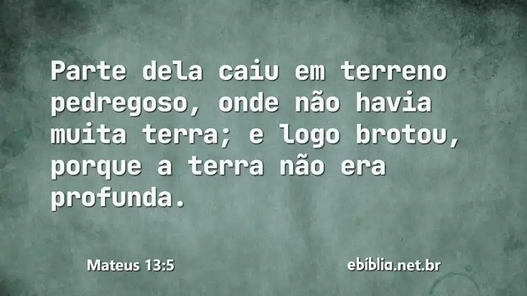 Mateus 13:5