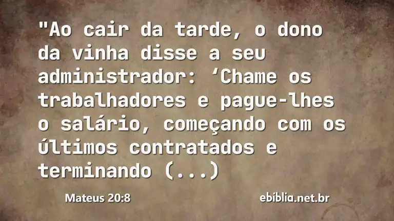 Mateus 20:8