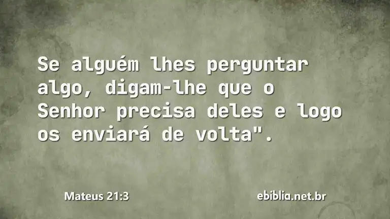 Mateus 21:3