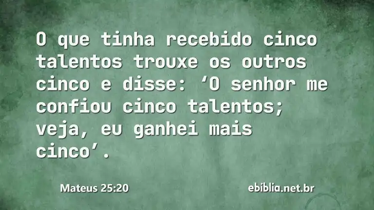 Mateus 25:20