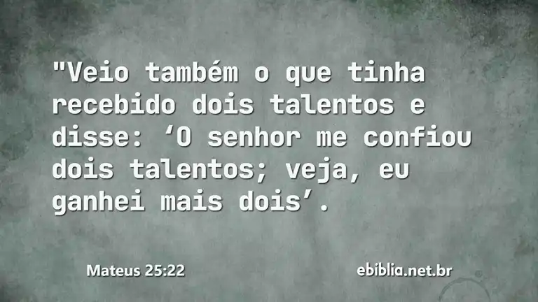 Mateus 25:22