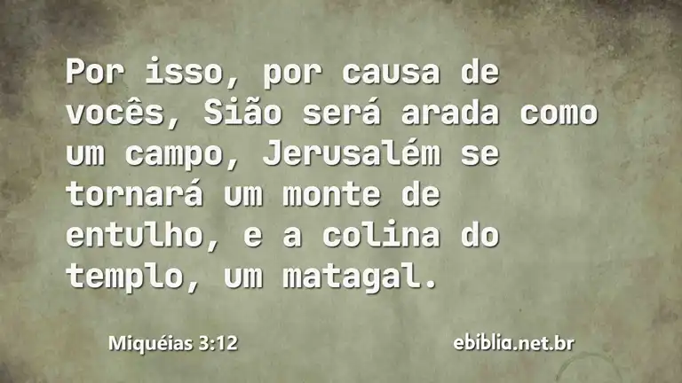 Miquéias 3:12