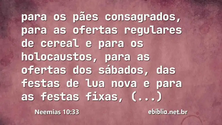 Neemias 10:33