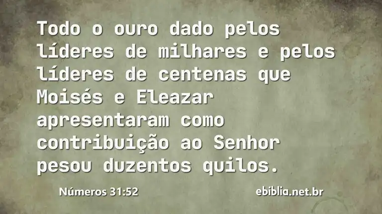 Números 31:52