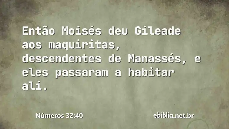 Números 32:40