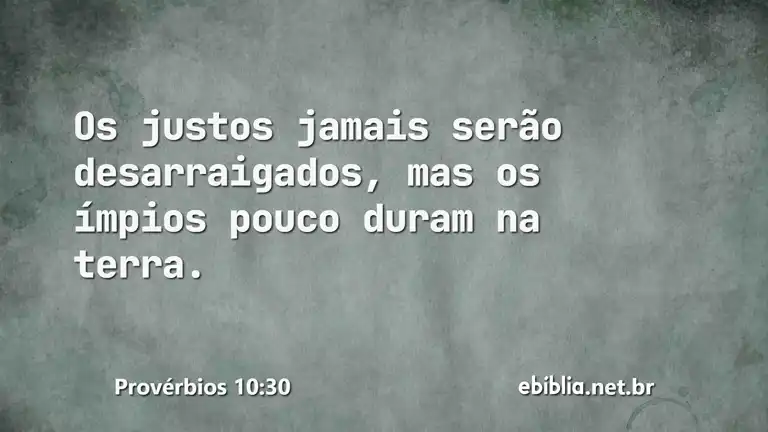 Provérbios 10:30