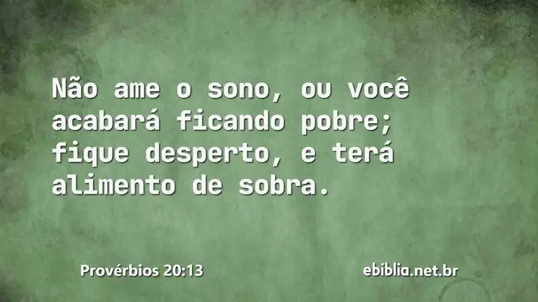 Provérbios 20:13