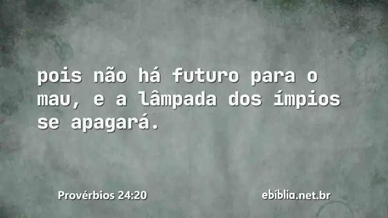 Provérbios 24:20