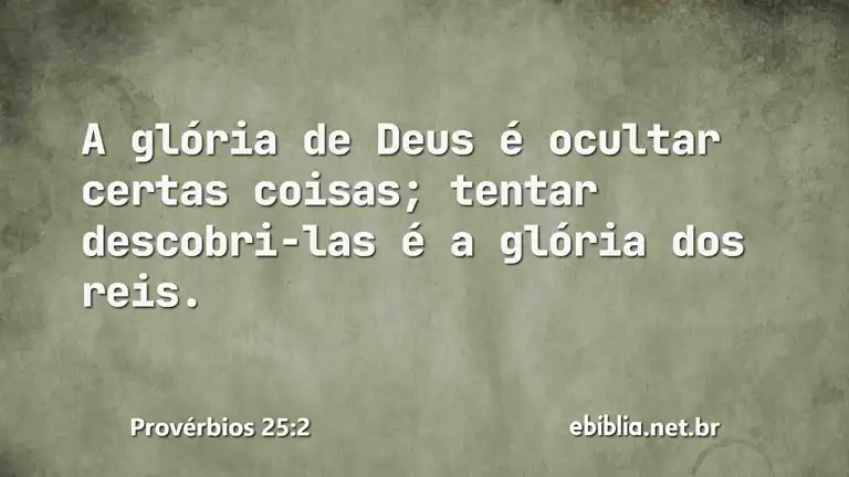 Provérbios 25:2