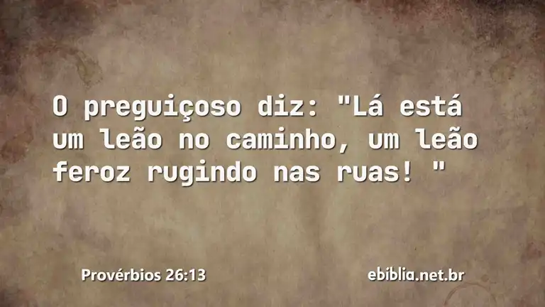 Provérbios 26:13