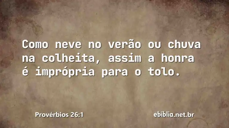 Provérbios 26:1