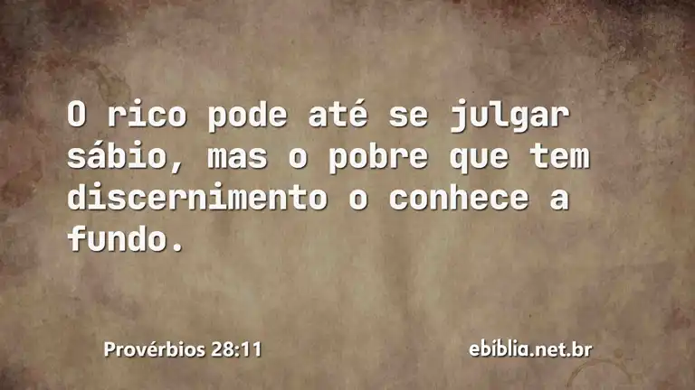 Provérbios 28:11