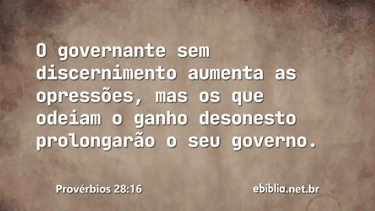 Provérbios 28:16