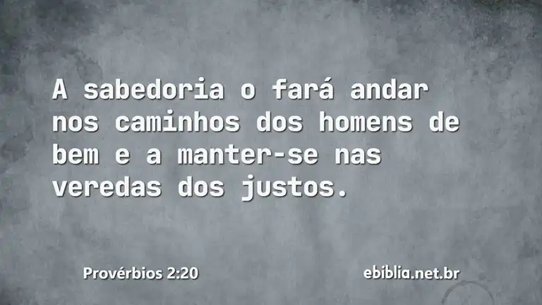 Provérbios 2:20