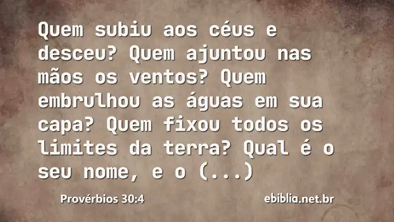 Provérbios 30:4