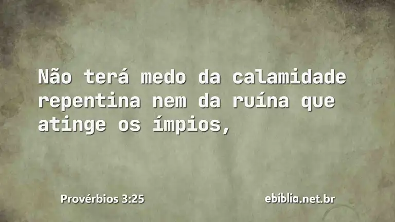 Provérbios 3:25