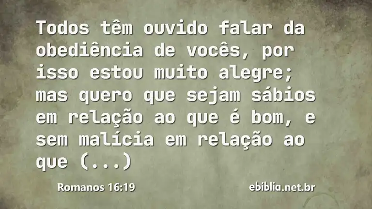 Romanos 16:19